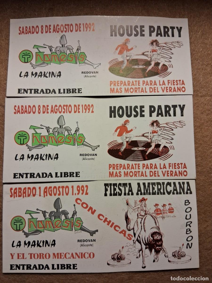 Otros art&iacute;culos de coleccionismo en papel: LOTE DE TRES TARJETAS PUBLICIDAD DISCOTECA THAMESIS , AGOSTO DE 1992.