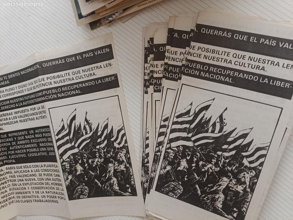 Otros art&iacute;culos de coleccionismo en papel: Valencia, transici&oacute;n. PSUPV JSUPV 25 Folletos de propaganda pol&iacute;tica