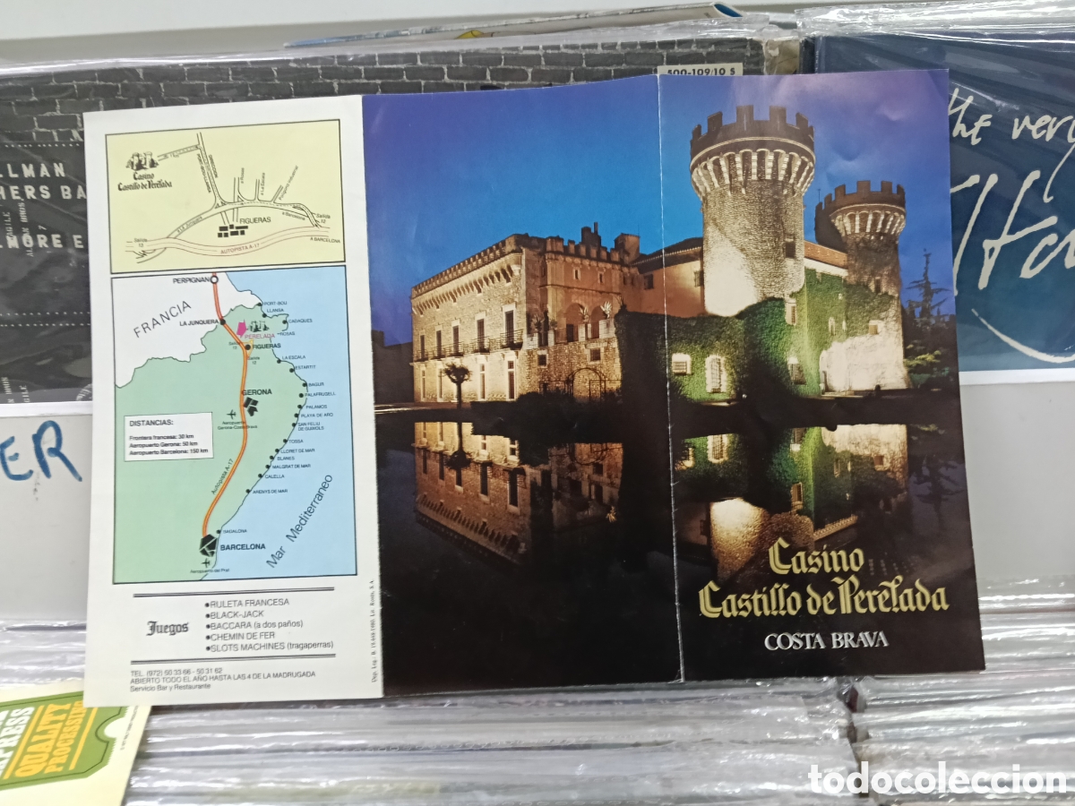 Otros art&iacute;culos de coleccionismo en papel: Tr&iacute;ptico casino castillo perelada 1980