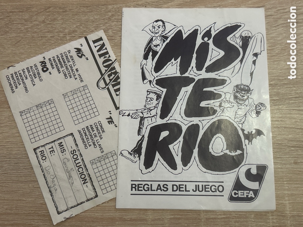 Collectionnisme Papier divers: Instrucciones reglas del juego misterio de cefa