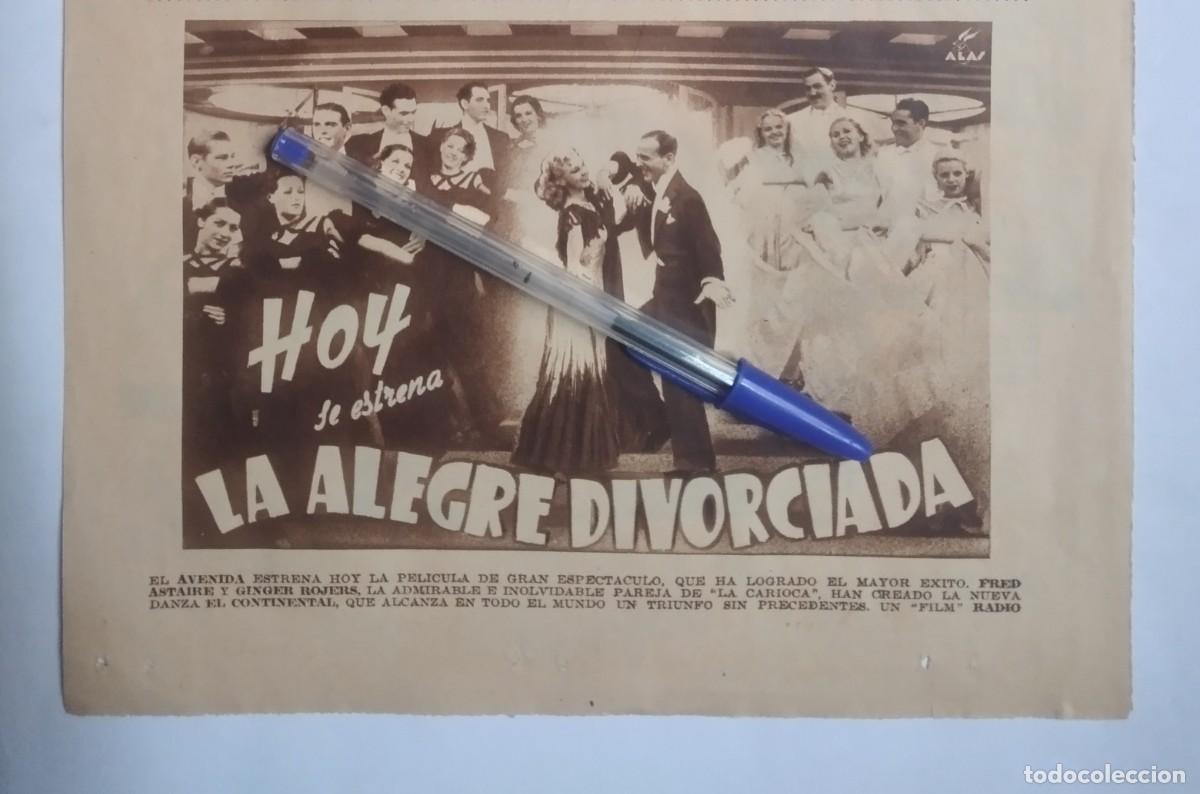 Otros art&iacute;culos de coleccionismo en papel: LA ALEGRE DIVORCIADA FRED ASTAIRE GINGER ROGERS ESTRENO CINE AVENIDA MADRID PUBLICIDAD A&Ntilde;O 1935
