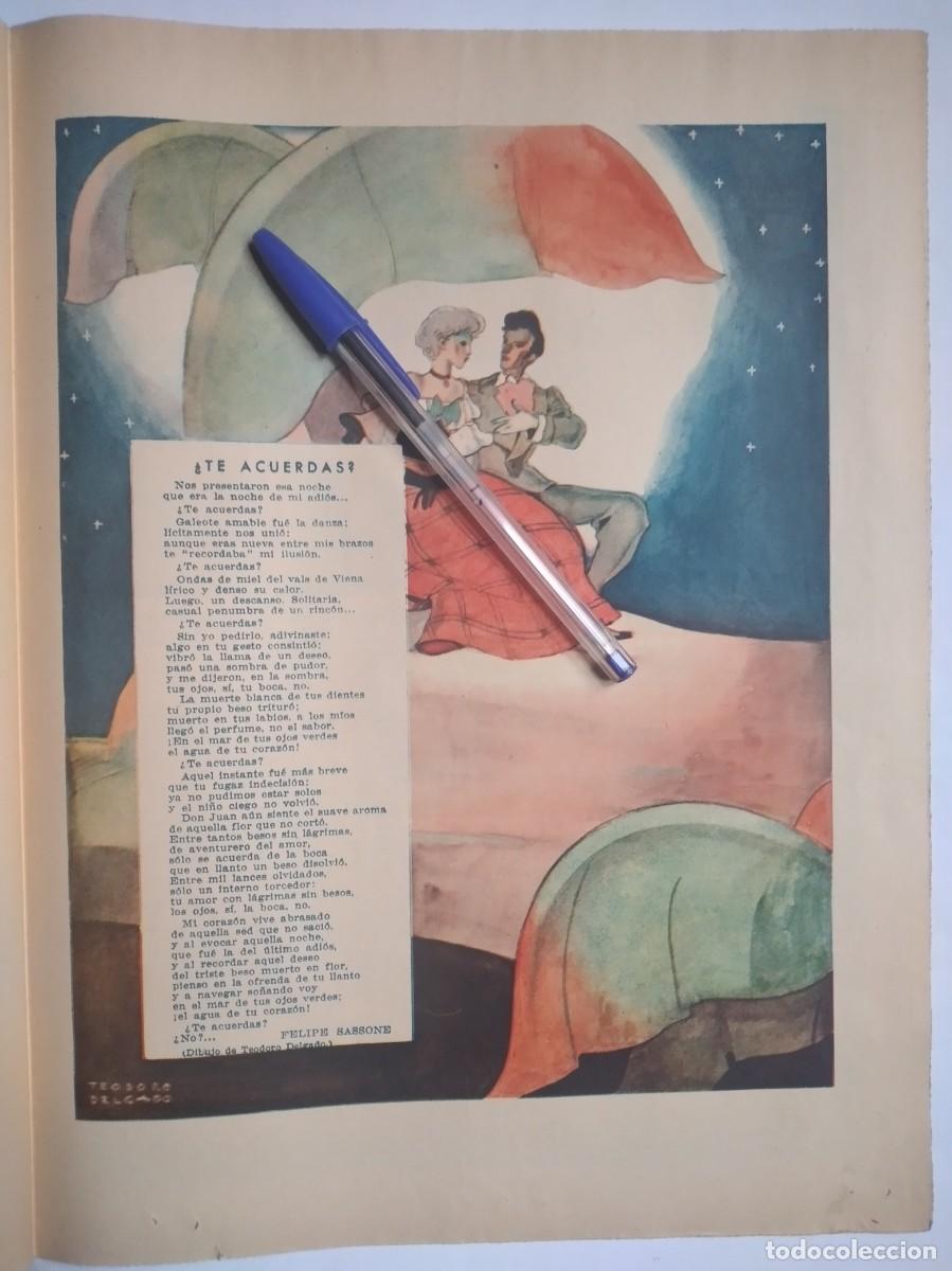 Paper Collecting Others: FELIPE SASSONE POES&Iacute;A TE ACUERDAS DIBUJO DE TEODORO DELGADO HOJA DE PRENSA A&Ntilde;O 1935