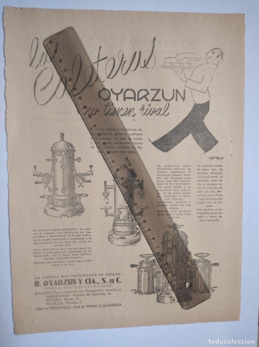 Otros art&iacute;culos de coleccionismo en papel: CAFETERA R. OYARZUN Y CIA. PUBLICIDAD MADRID PASEO IMPERIAL 10 ARENAL 3 HOJA DE PRENSA A&Ntilde;O 1935