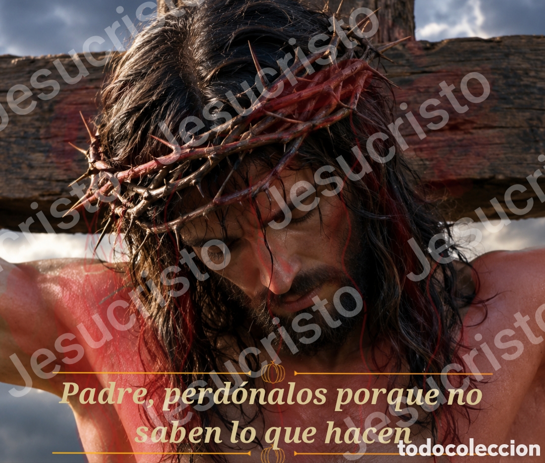 Otros art&iacute;culos de coleccionismo en papel: L&aacute;mina religiosa de Jes&uacute;s en la cruz