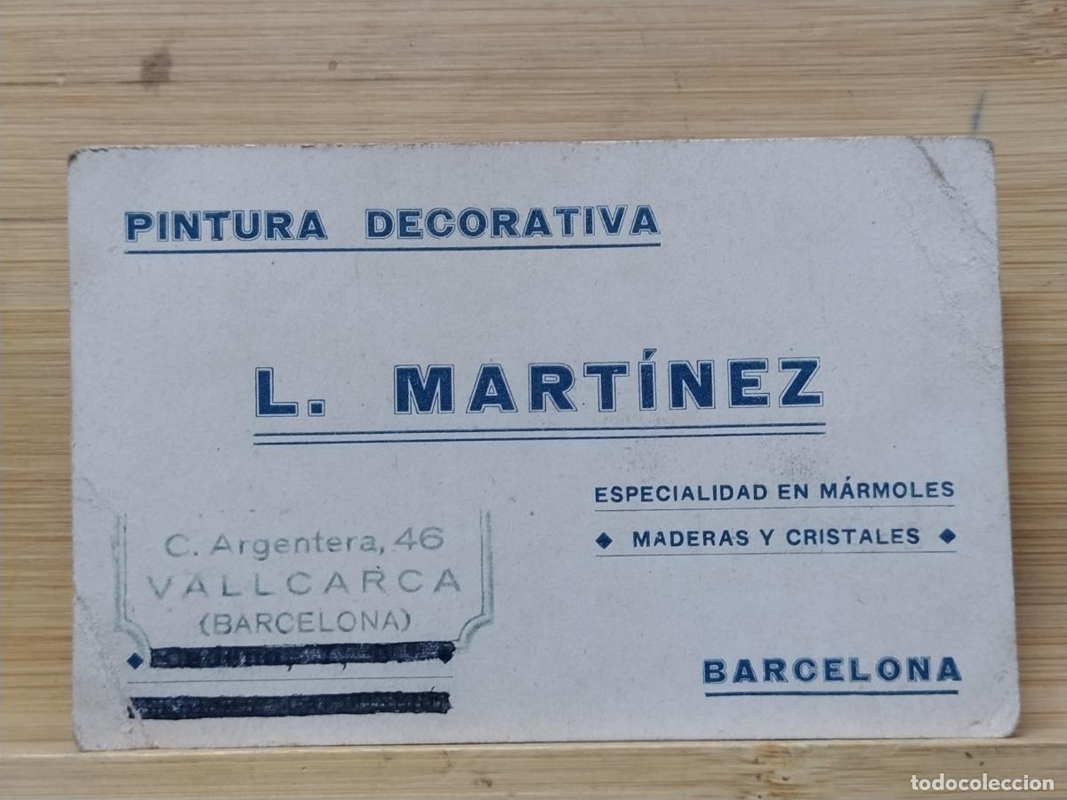 Otros art&iacute;culos de coleccionismo en papel: BARCELONA - PINTURA DECORATIVA L. MARTINEZ - TARJETA ANTIGUA PUBLICIDAD -(116.993)