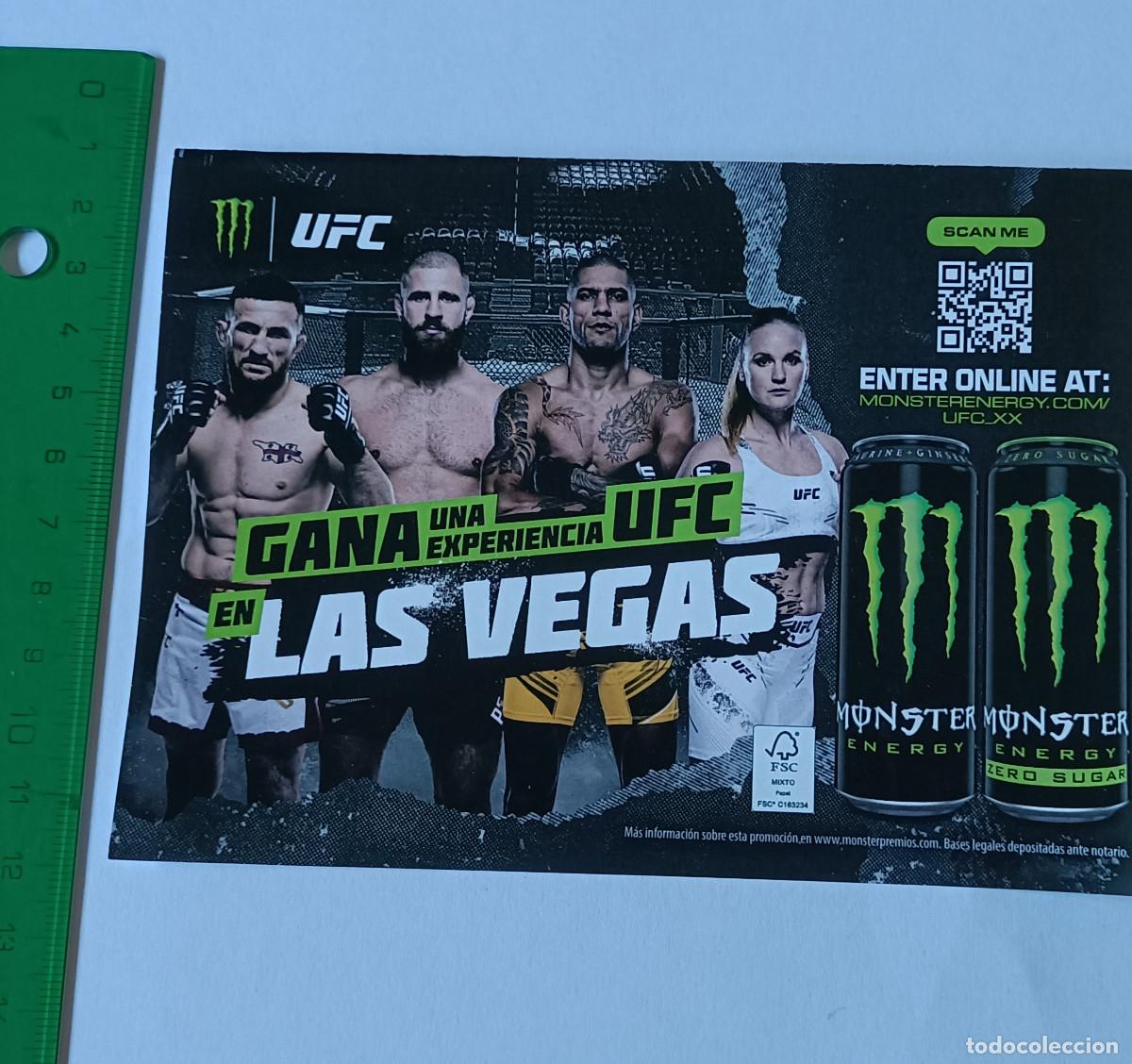 Otros art&iacute;culos de coleccionismo en papel: publicidad papel ufc las vegas promocional 2026 monster bebida publicitario