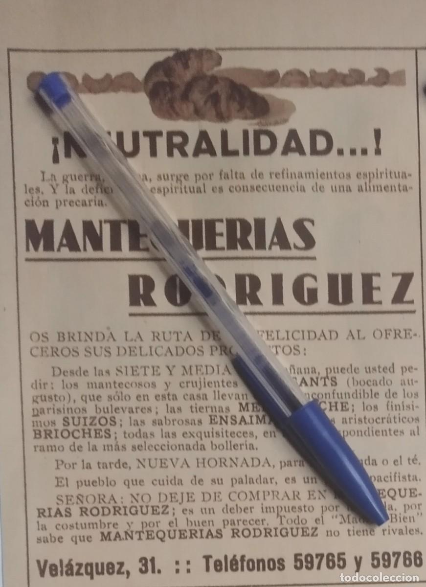 Otros art&iacute;culos de coleccionismo en papel: MANTEQUER&Iacute;AS RODRIGUEZ MADRID CALLE VEL&Aacute;ZQUEZ 31 PUBLICIDAD RECORTE DE PRENSA A&Ntilde;O 1935