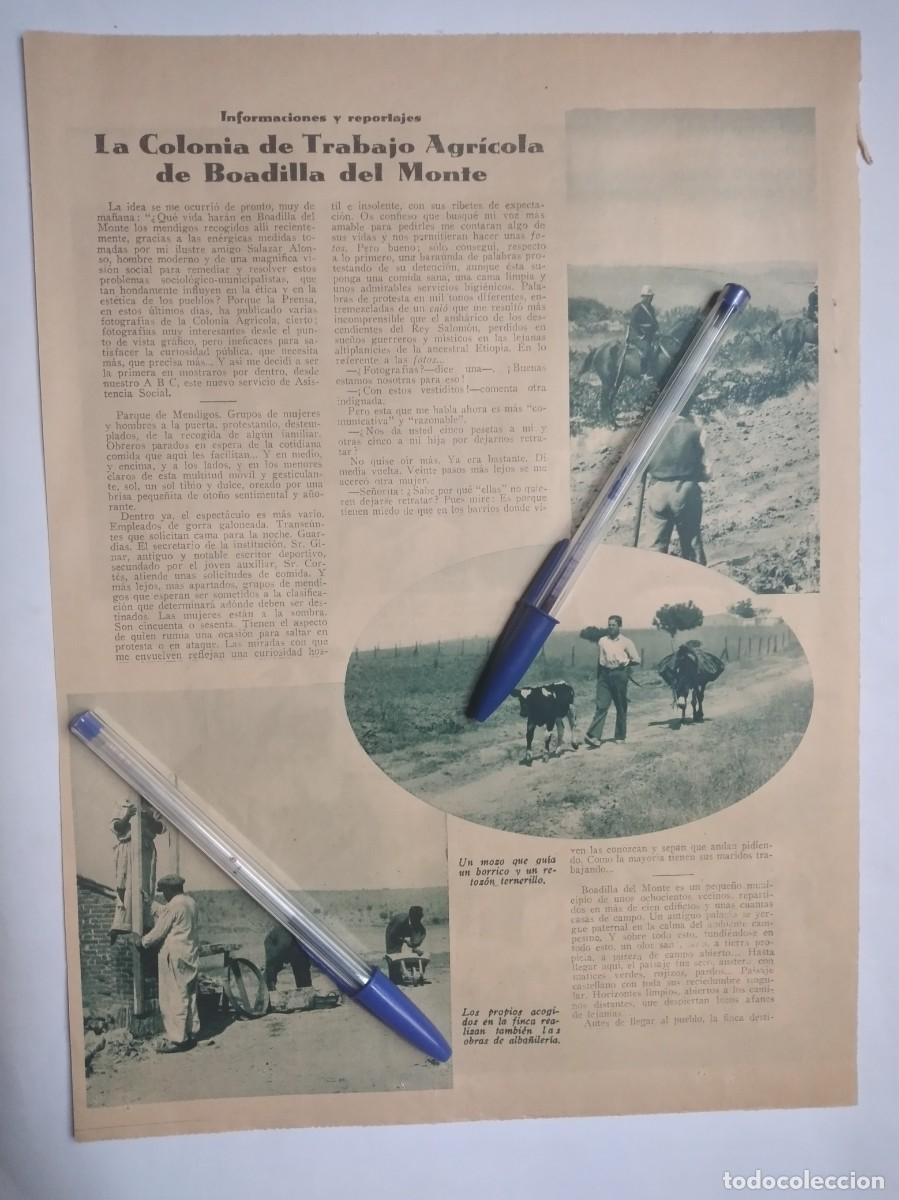 Otros art&iacute;culos de coleccionismo en papel: BOADILLA DEL MONTE LA COLONIA DE TRABAJO AGR&Iacute;COLA REPORTAJE DOS P&Aacute;GINAS DE PRENSA A&Ntilde;O 1935