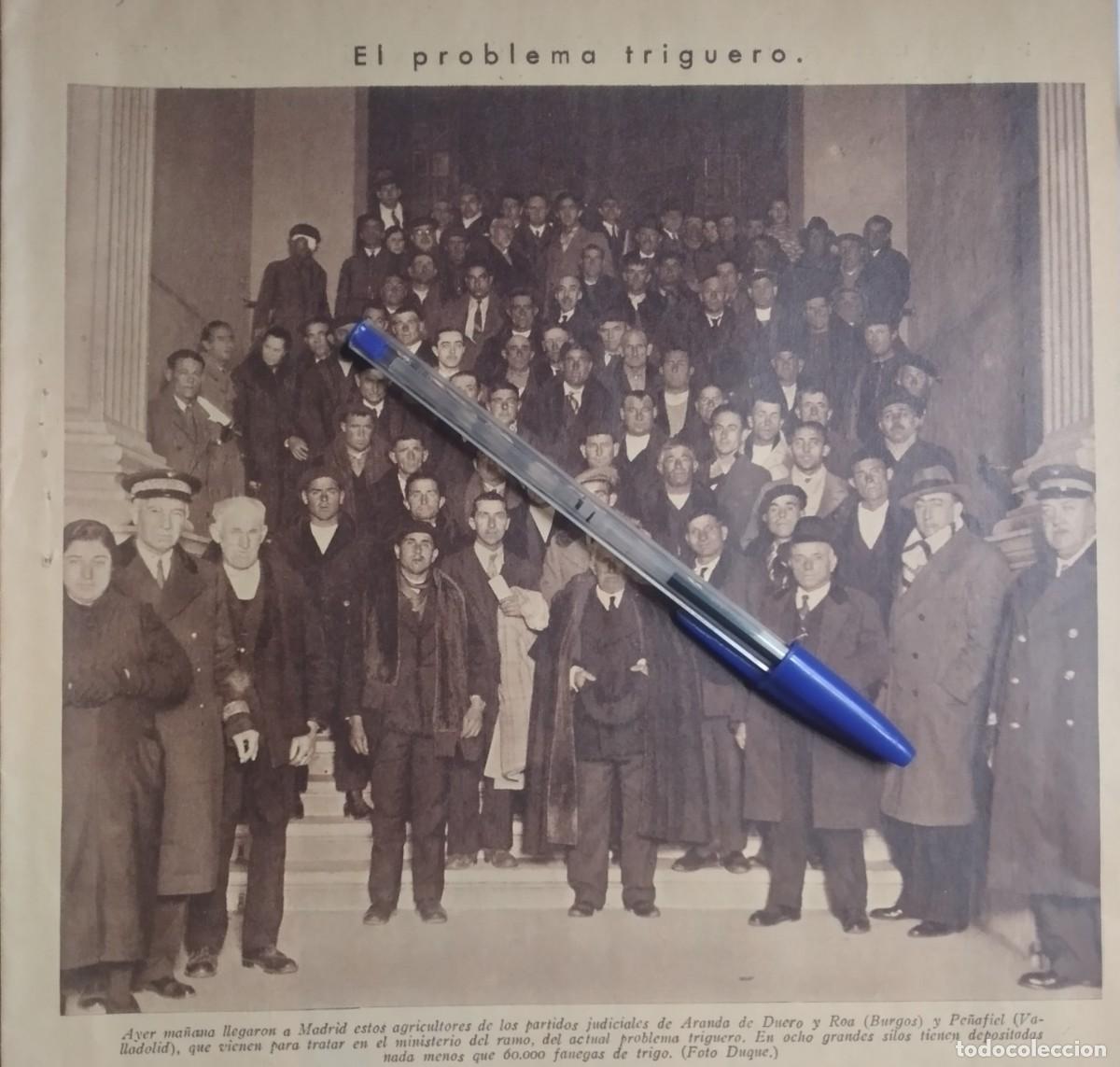 Otros art&iacute;culos de coleccionismo en papel: ARANDA DE DUERO ROA BURGOS PE&Ntilde;AFIEL VALLADOLID AGRICULTORES EN MADRID PROBLEMA TRIGO A&Ntilde;O 1935