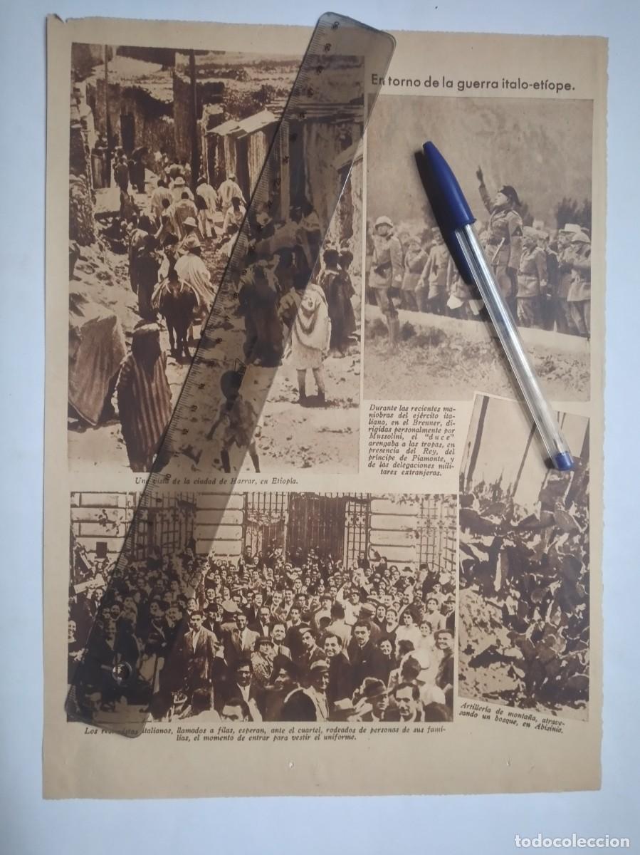 Otros art&iacute;culos de coleccionismo en papel: GUERRA ITALIA ETIOP&Iacute;A MUSSOLINI EL DUCE EN EL BRENNER ITALIANOS LLAMADOS A FILAS HOJA DE PRENSA 1935