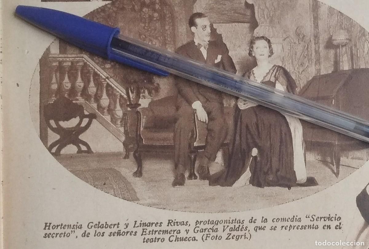 Otros art&iacute;culos de coleccionismo en papel: MADRID TEATRO CHUECA COMEDIA SERVICIO SECRETO HORTENSIA GELABERT LINARES RIVAS RECORTE PRENSA 1935