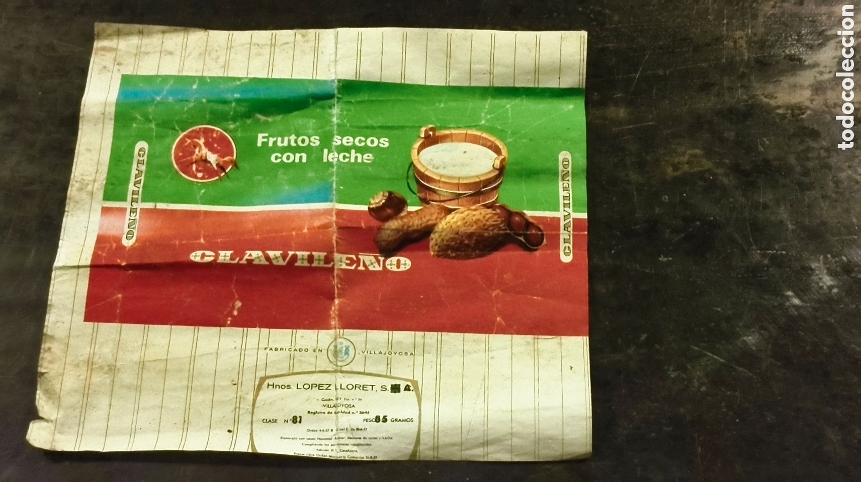 Otros art&iacute;culos de coleccionismo en papel: Antiguo envoltorio de chocolate clavile&ntilde;o Villajoyosa alicante