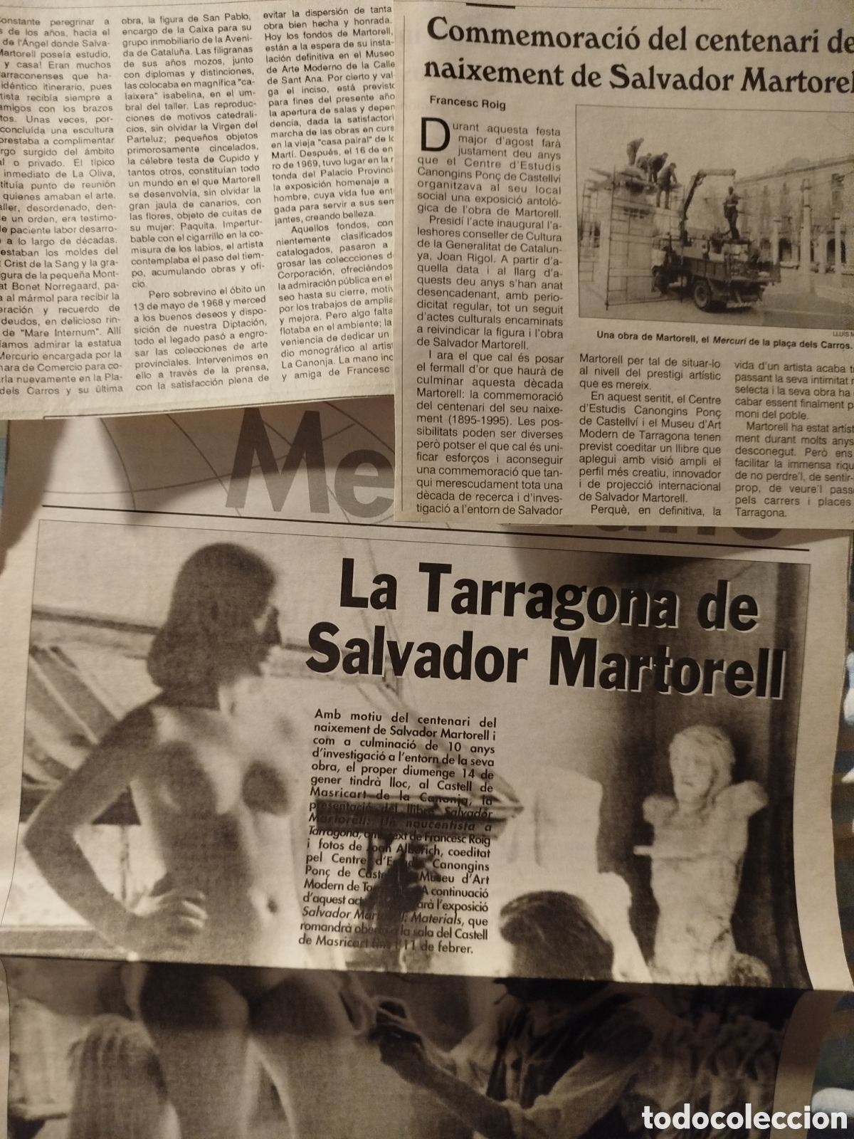 Otros art&iacute;culos de coleccionismo en papel: 2 recortes m&aacute;s suplemento Salvador Martorell