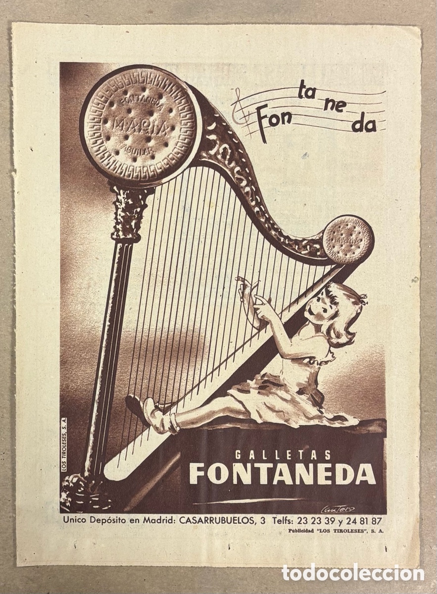 Otros art&iacute;culos de coleccionismo en papel: GALLETAS FONTANEDA. ANUNCIO PUBLICITARIO PERI&Oacute;DICO ABC A&Ntilde;O 1963.