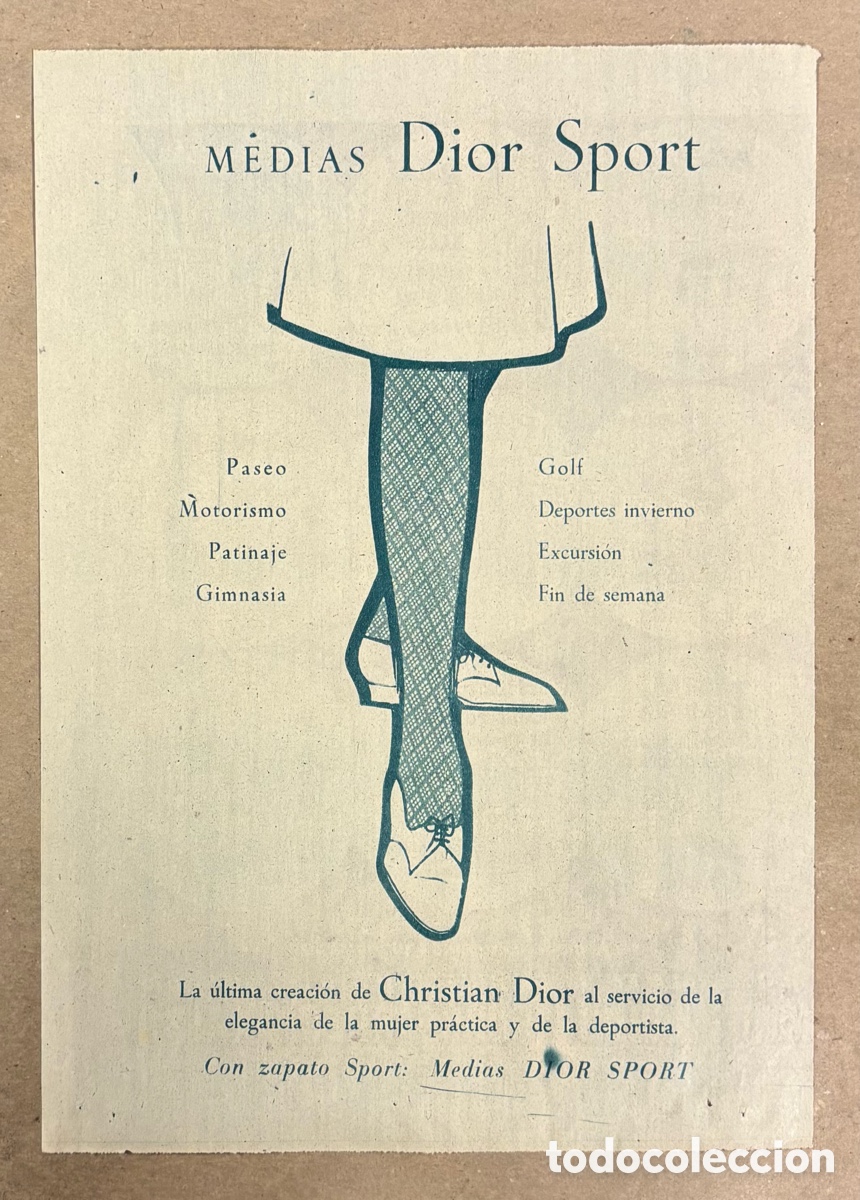 Otros art&iacute;culos de coleccionismo en papel: MEDIAS CHRISTIAN DIOR SPORT. ANUNCIO PUBLICITARIO PERI&Oacute;DICO ABC A&Ntilde;O 1959.