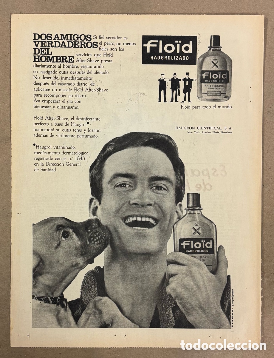 Otros art&iacute;culos de coleccionismo en papel: AFTER-SHAVE FLOID HAUGROLIZADO. ANUNCIO PUBLICITARIO PERI&Oacute;DICO ABC A&Ntilde;O 1958