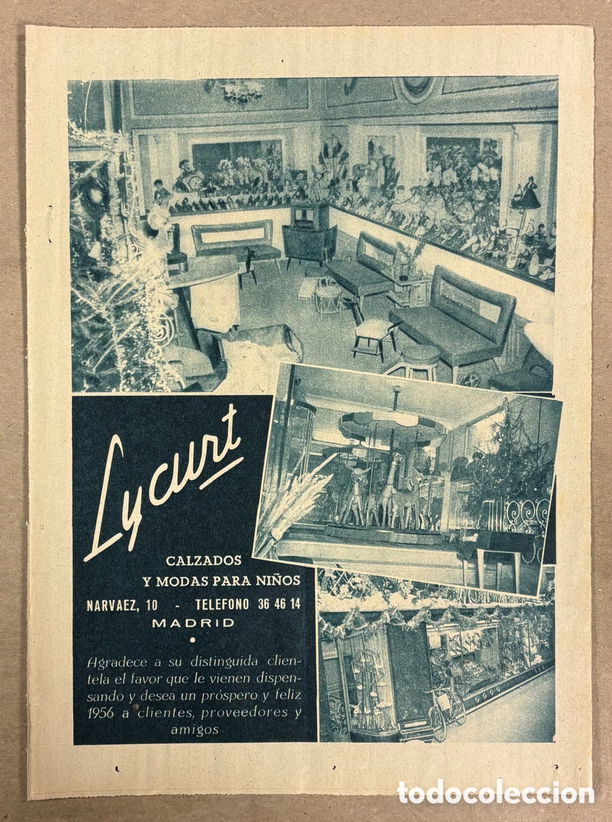 Otros art&iacute;culos de coleccionismo en papel: CALZADOS Y MODA PARA NI&Ntilde;OS LYCURT (MADRID). ANUNCIO PUBLICITARIO PERI&Oacute;DICO ABC A&Ntilde;O 1956