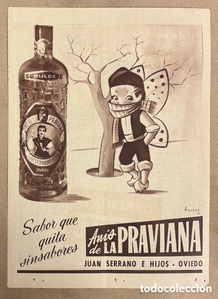 Otros art&iacute;culos de coleccionismo en papel: AN&Iacute;S DE LA PRAVIANA. ANUNCIO PUBLICITARIO PERI&Oacute;DICO ABC A&Ntilde;O 1954.