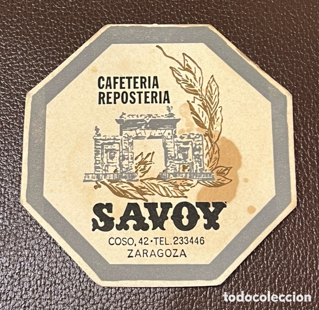 Otros art&iacute;culos de coleccionismo en papel: Posavasos. Cafeteria SAVOY. Zaragoza. A&ntilde;os 70.