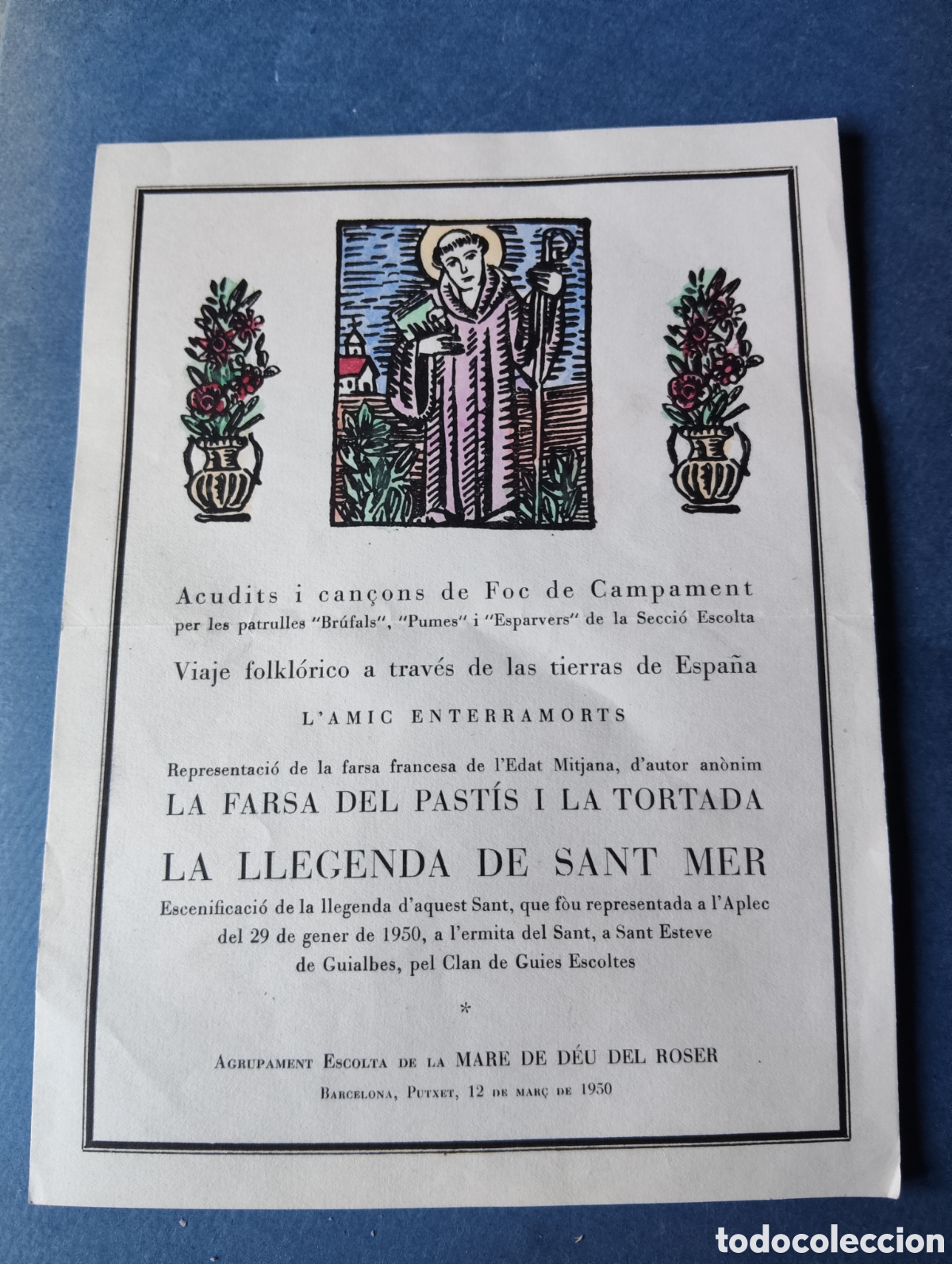 Otros art&iacute;culos de coleccionismo en papel: SECCI&Oacute;N ESCOLTA EN SANT ESTEVE DE GUIALBES 1950