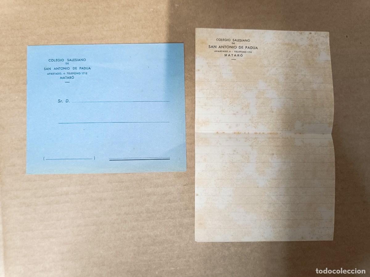 Otros art&iacute;culos de coleccionismo en papel: ANTIGUA HOJA Y SOBRE DEL COLEGIO SALESIANO SAN ANTONIO DE PADUA, MATAR&Oacute;, BARCELONA -P31