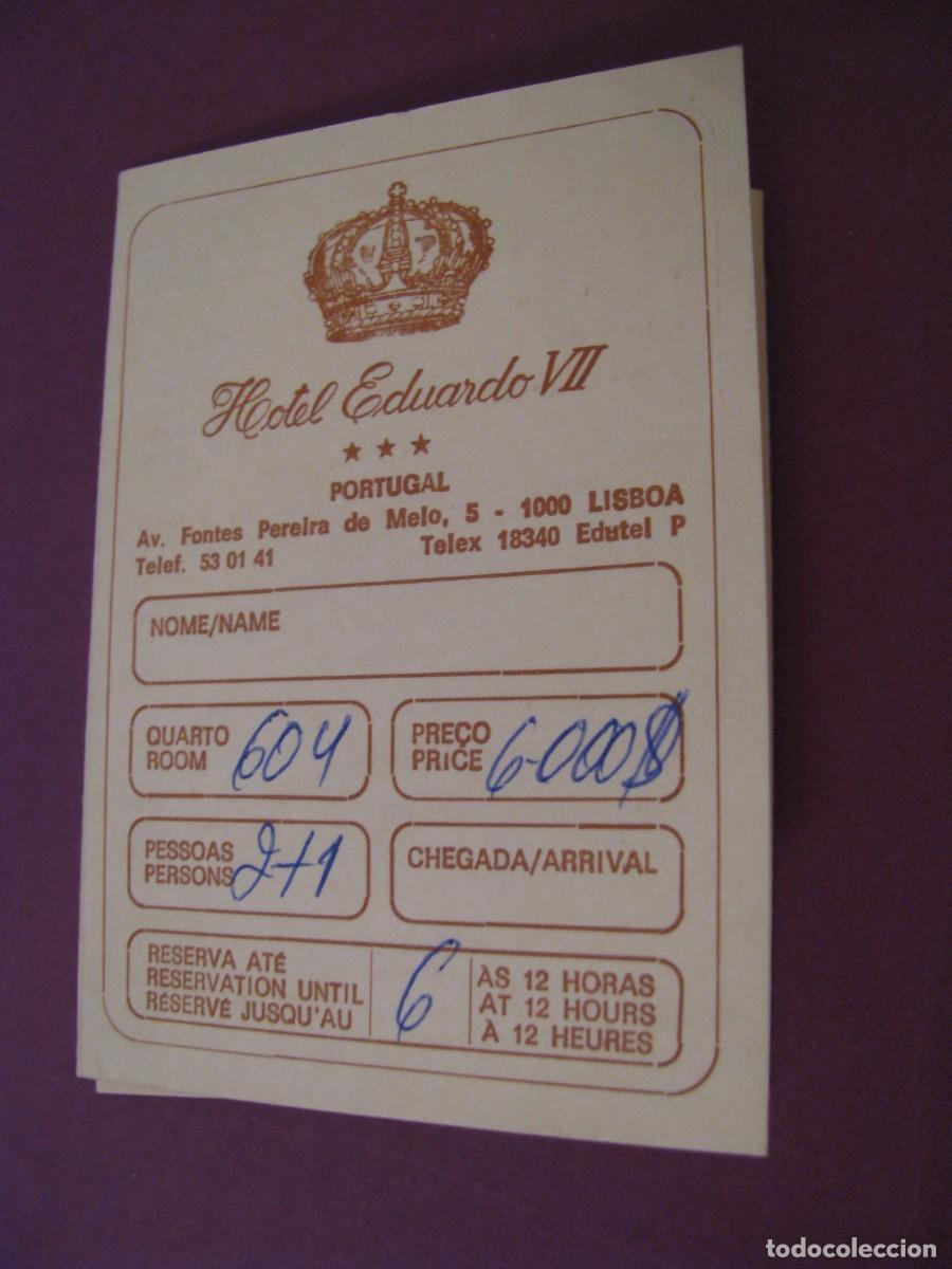Otros art&iacute;culos de coleccionismo en papel: TARJETA HABITACION HUESPEDES HOTEL EDUARDO VII LISBOA. PORTUGAL.