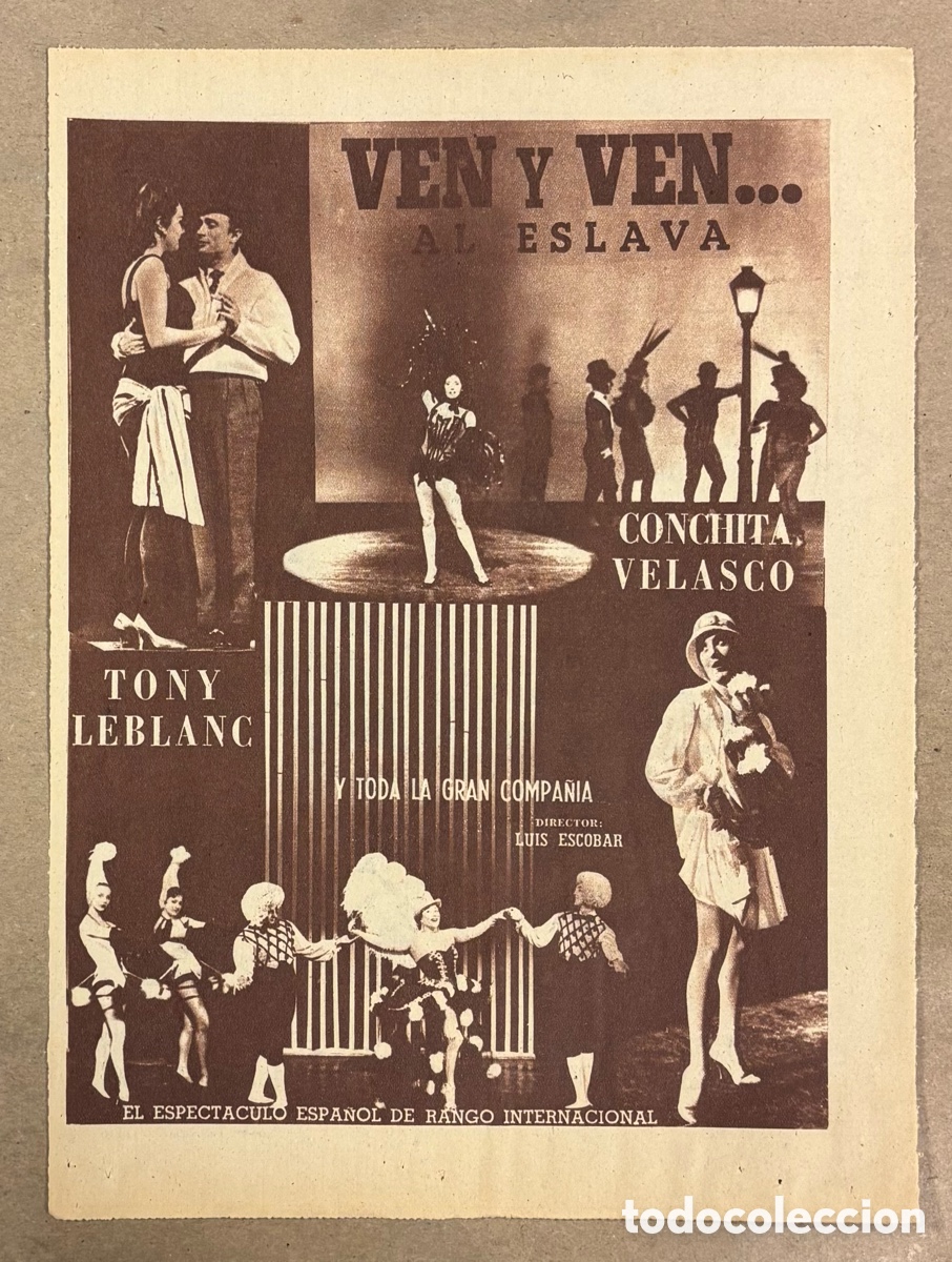 Otros art&iacute;culos de coleccionismo en papel: VEN Y VEN (TONY LEBLANC CONCHITA VELASCO). ANUNCIO CARTEL TEATRO ESLAVA PERI&Oacute;DICO ABC A&Ntilde;O 1958