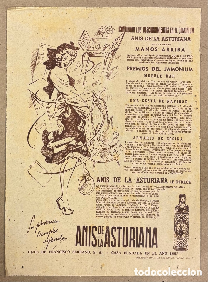 Otros art&iacute;culos de coleccionismo en papel: AN&Iacute;S DE LA ASTURIANA. ANUNCIO PUBLICITARIO PERI&Oacute;DICO ABC A&Ntilde;O 1958.