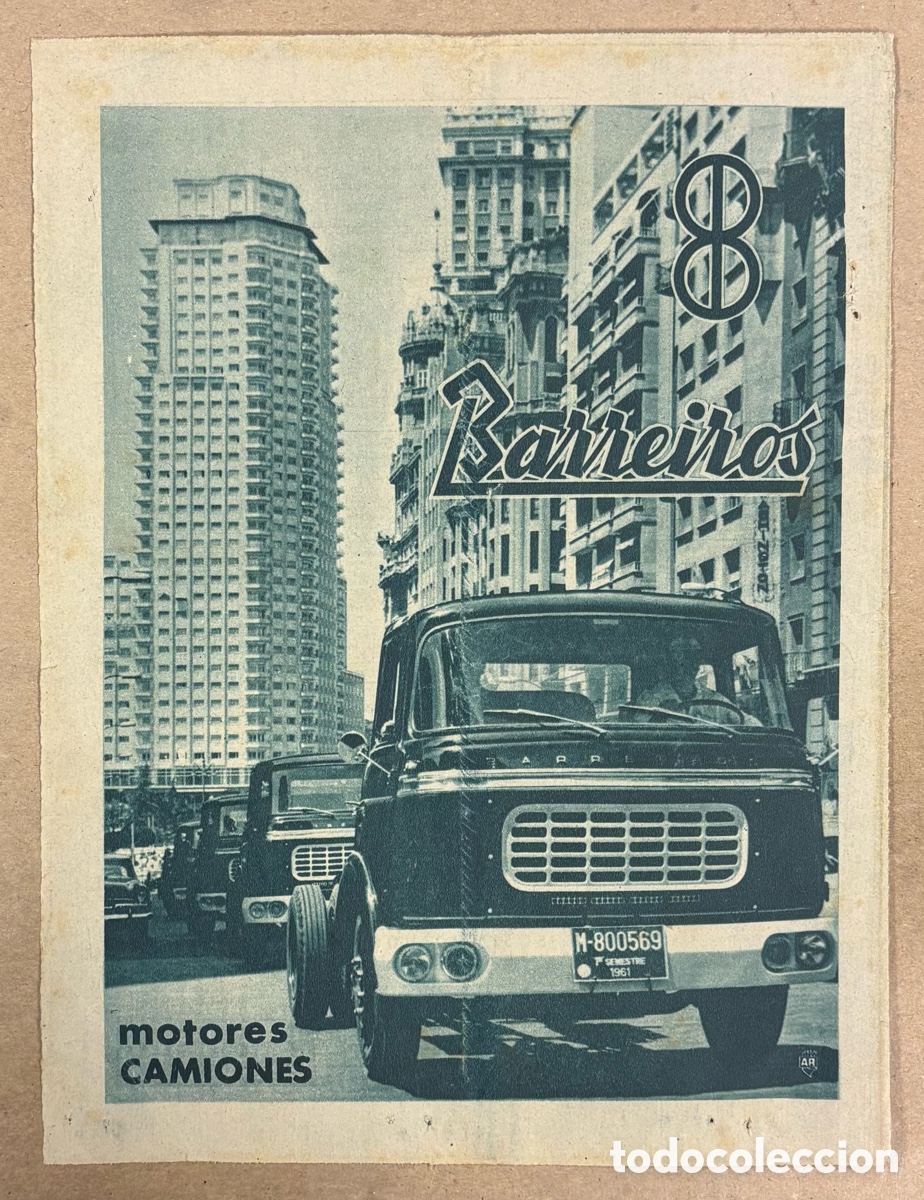 Otros art&iacute;culos de coleccionismo en papel: MOTORES CAMIONES BARREIROS ANUNCIO PUBLICITARIO PERI&Oacute;DICO ABC A&Ntilde;O 1961.