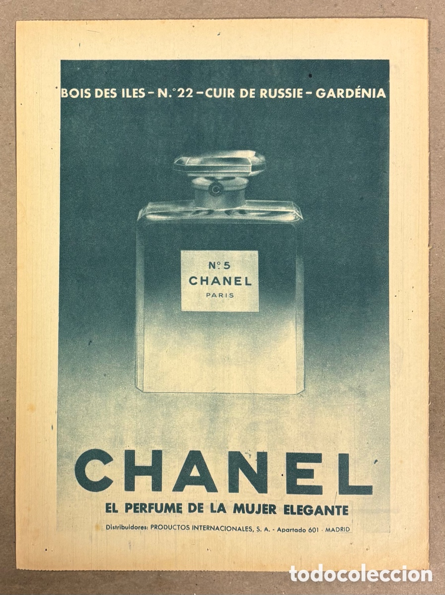 Otros art&iacute;culos de coleccionismo en papel: PERFUME CHANEL N&deg; 5. ANUNCIO PUBLICITARIO PERI&Oacute;DICO ABC A&Ntilde;OS 1958.