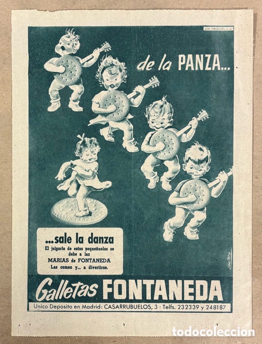 Otros art&iacute;culos de coleccionismo en papel: GALLETAS FONTANEDA. ANUNCIO PUBLICITARIO PERI&Oacute;DICO ABC A&Ntilde;O 1955.