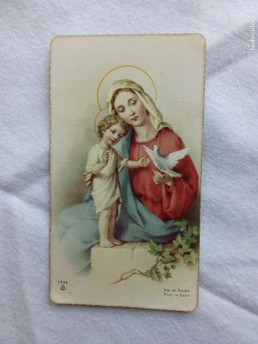 Otros art&iacute;culos de coleccionismo en papel: Estampa religiosa la Virgen Maria con un ni&ntilde;o P.373