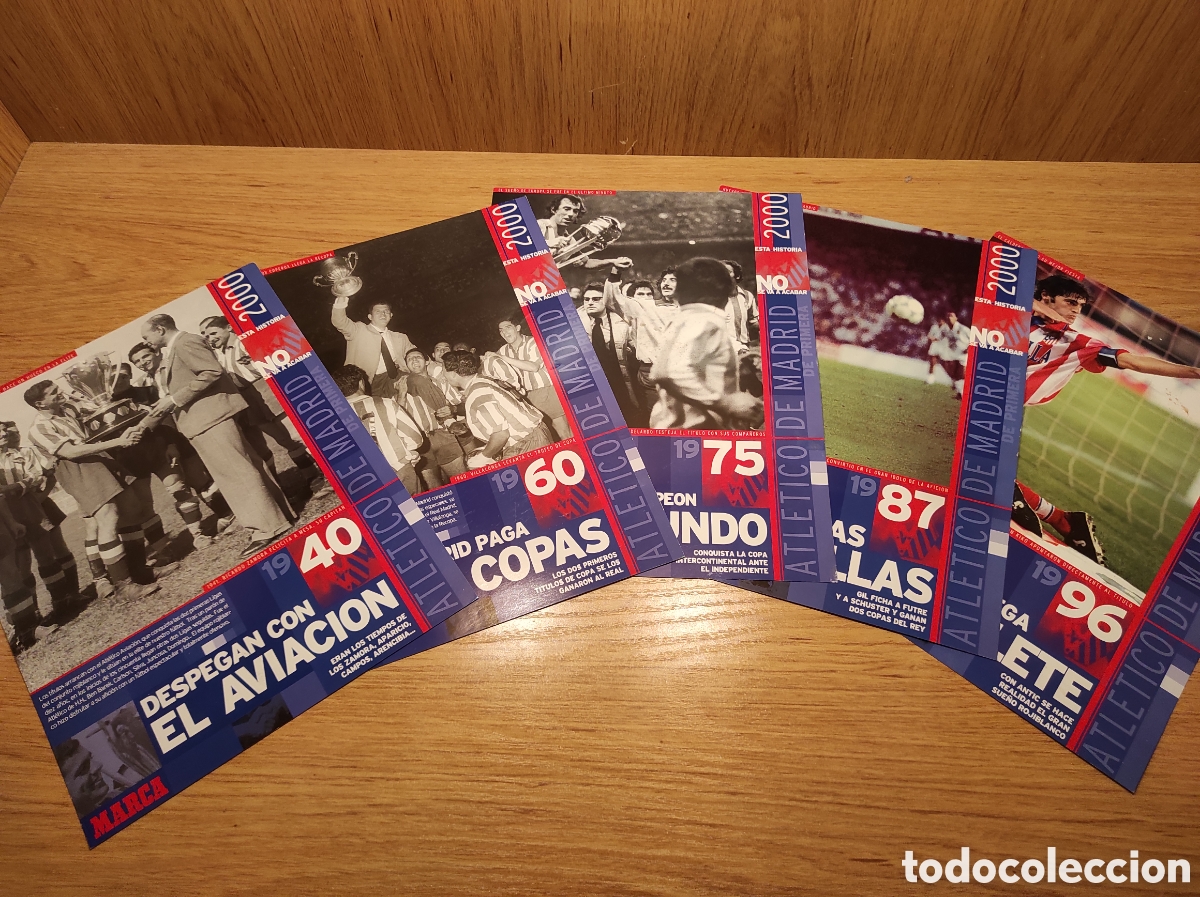 Otros art&iacute;culos de coleccionismo en papel: Lote 5 Fasc&iacute;culos Desplegables Hist&oacute;ricos Atl&eacute;tico De Madrid De Primera - Diario Marca A&ntilde;o 2000