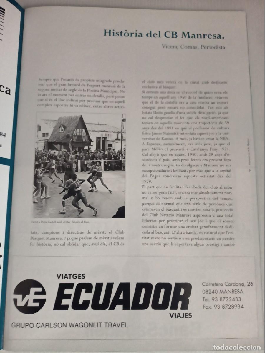 Otros art&iacute;culos de coleccionismo en papel: PROGRAMA DACTES CINQUANTENARI C.B. MANRESA ANYS 1950-2000 - Foto 4