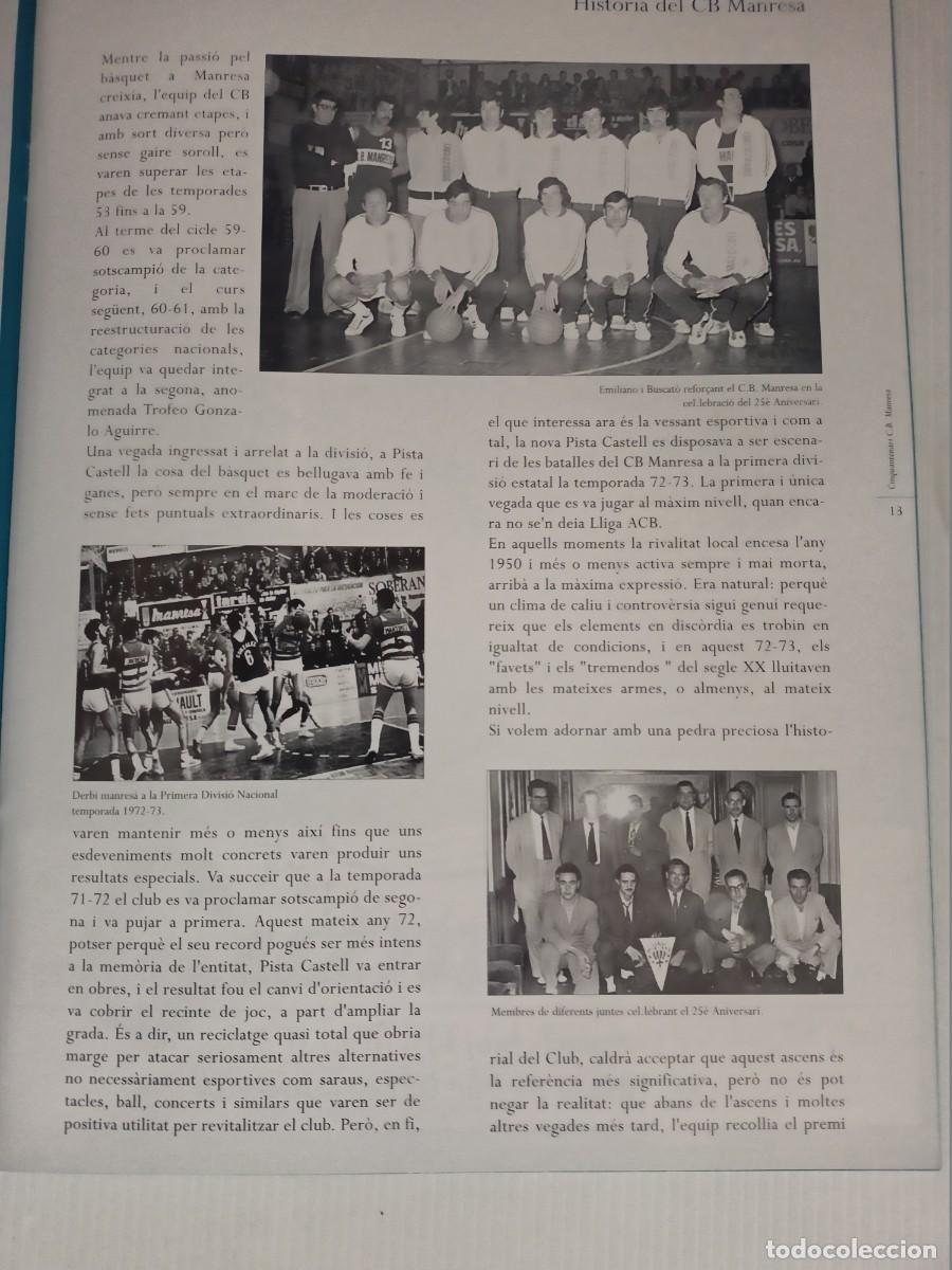 Otros art&iacute;culos de coleccionismo en papel: PROGRAMA DACTES CINQUANTENARI C.B. MANRESA ANYS 1950-2000 - Foto 7