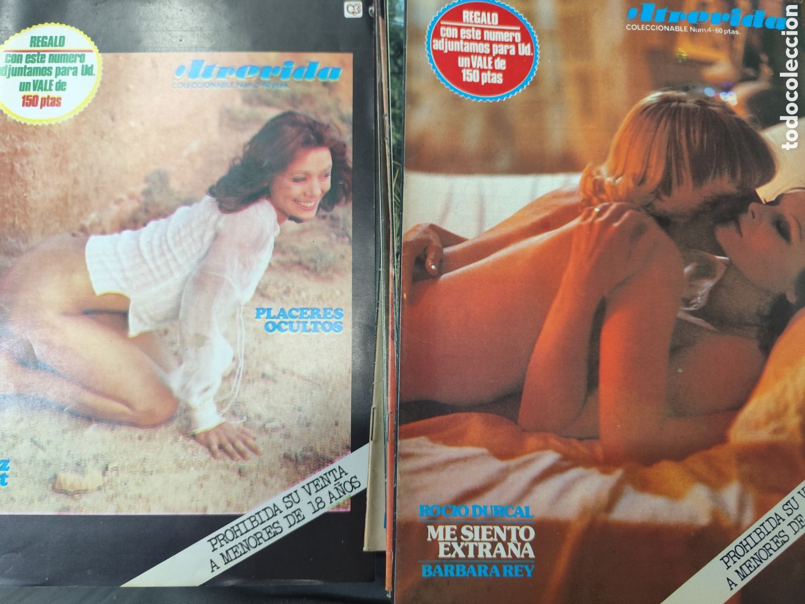 Otros art&iacute;culos de coleccionismo en papel: Lote 9 ejemplares revista Erotica Cine Atrevida. Incluye p&oacute;ster central 1976