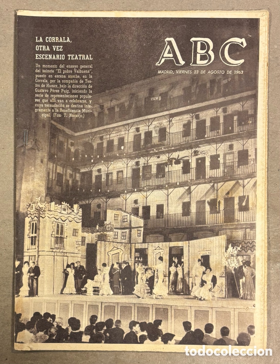 Otros art&iacute;culos de coleccionismo en papel: ABC (23 AGOSTO 1963) LA CORRALA ESCENARIO TEATRAL, ATHLETIC BILBAO 6-4 SPORTING LISBOA