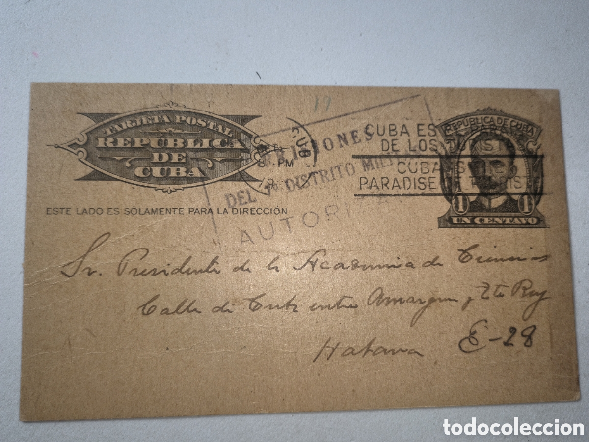 Otros art&iacute;culos de coleccionismo en papel: Cuba,tarjeta postal principios de Rep&uacute;blica,prisiones del distrito militar ,a&ntilde;o 1933