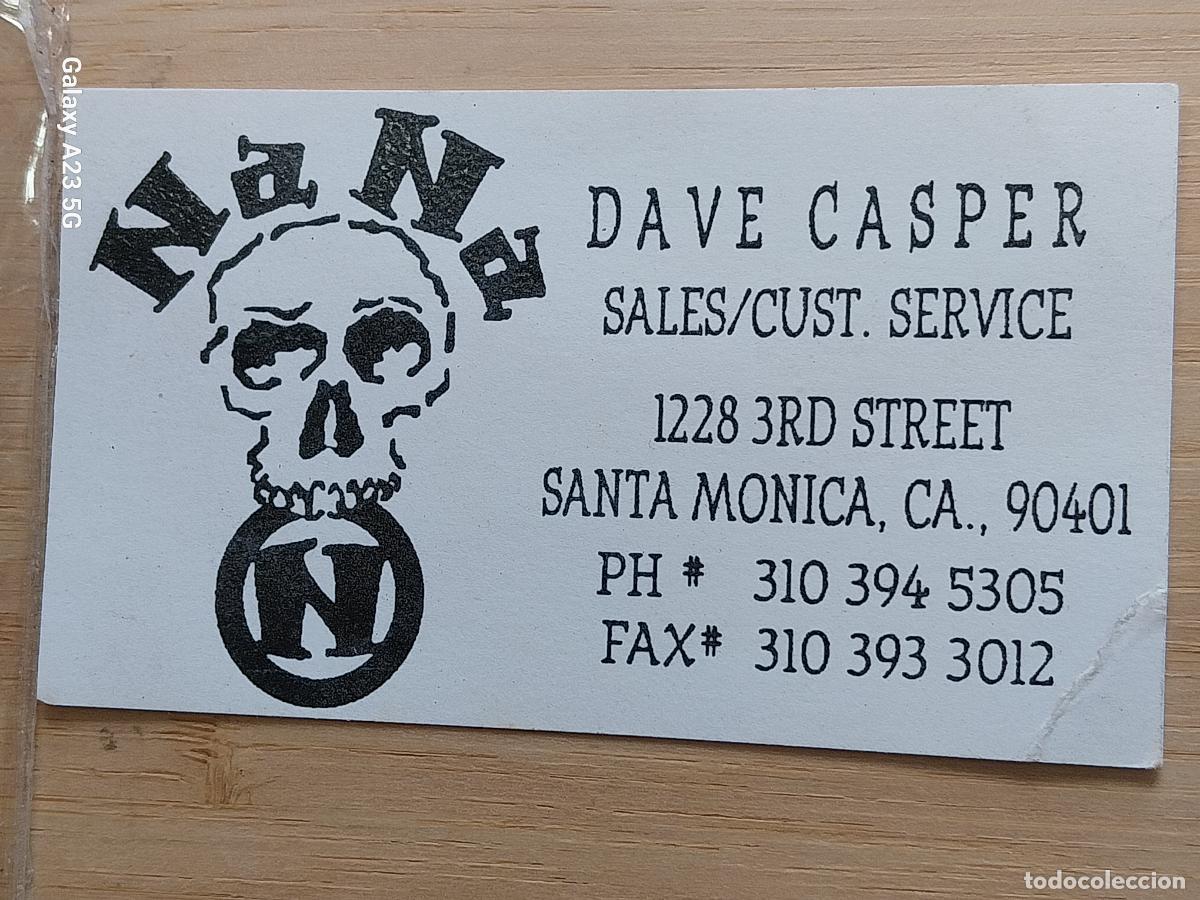 Otros art&iacute;culos de coleccionismo en papel: NANA DAVE CASTER SANTA MONICA CALIFORNIA TARJETA VISITA ORIGINAL VINTAGE 9X5CMS PUNK ROCK