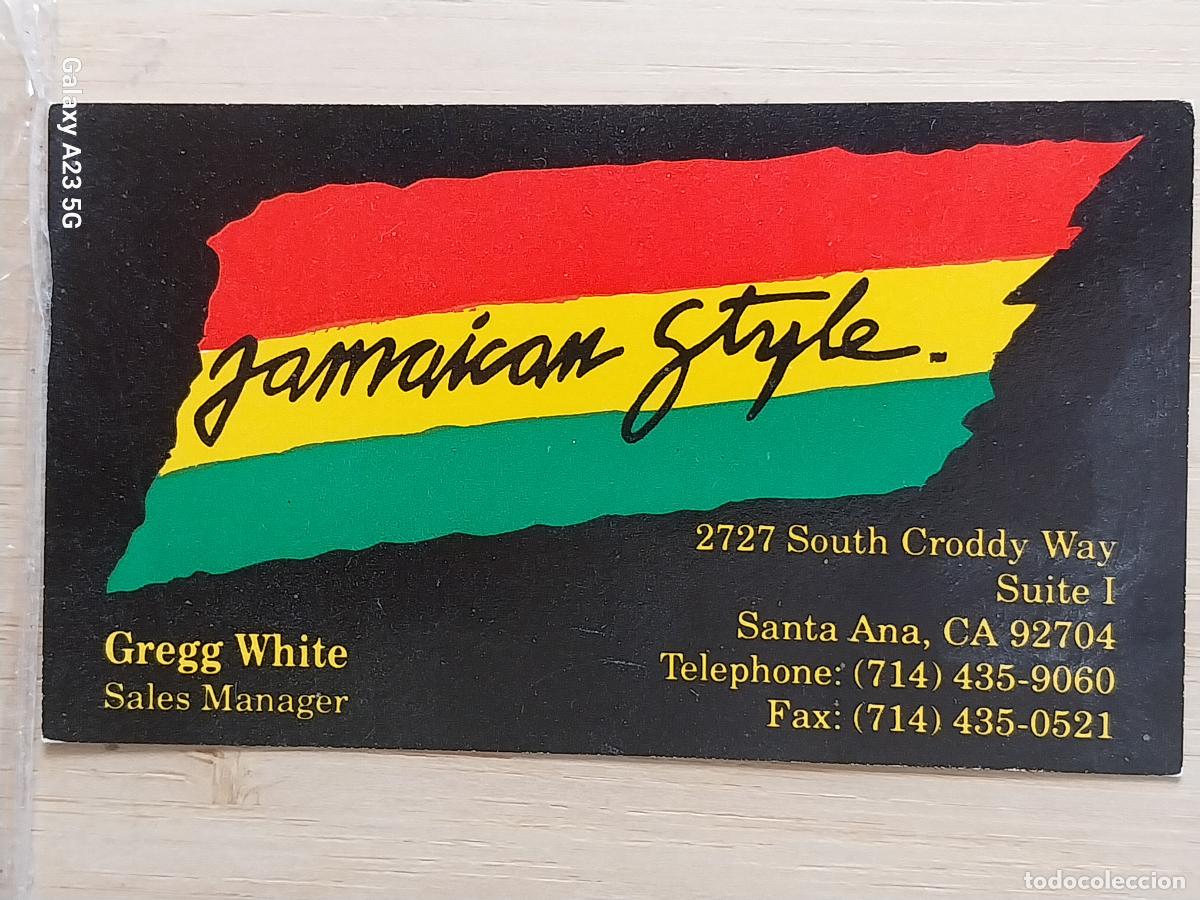 Otros art&iacute;culos de coleccionismo en papel: JAMAICAN STYLE SANTA ANA CALIFORNIA TARJETA VISITA 9X5CMS ORIGINAL VINTAGE