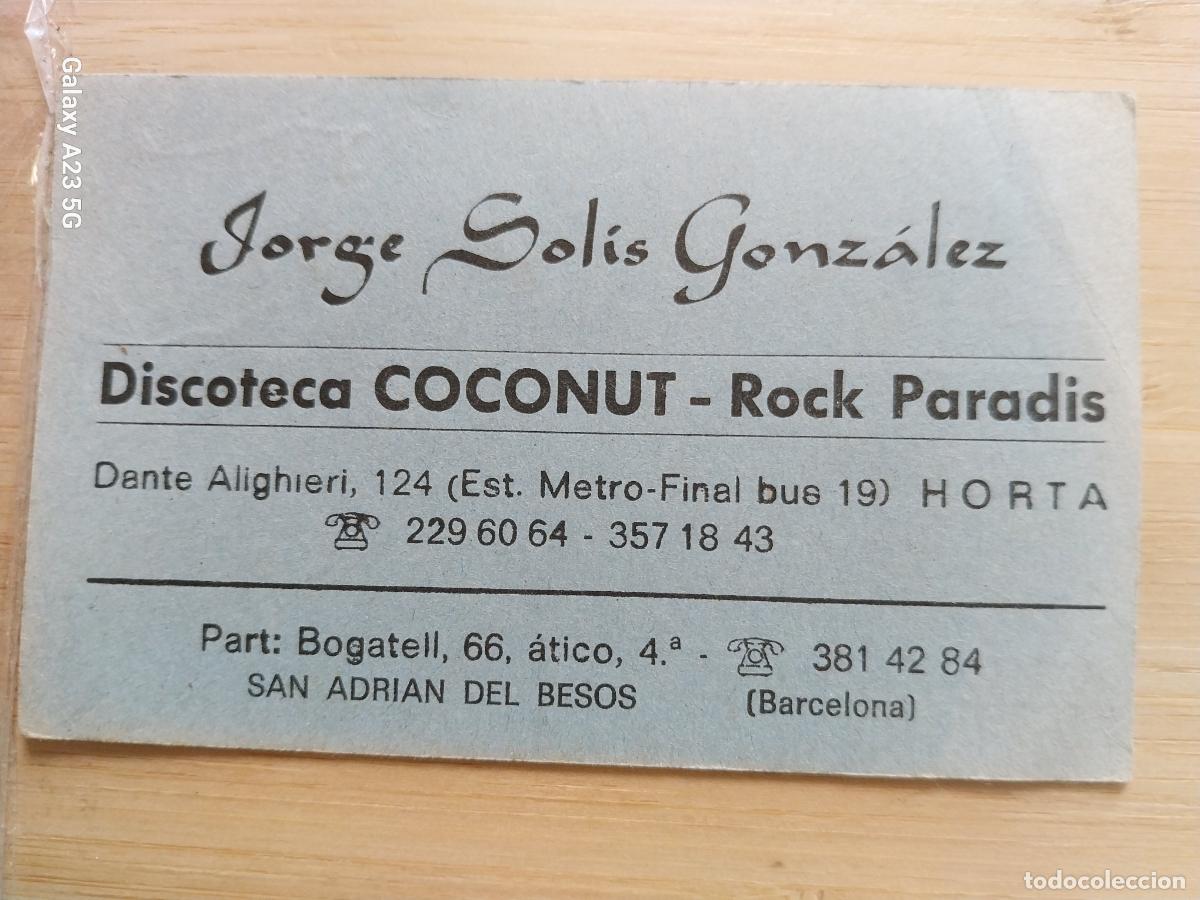 Outros artigos de papel: DISCOTECA COCONUT HORTA TARJETA VISITA 10.3X6.5CMS ORIGINAL VINTAGE