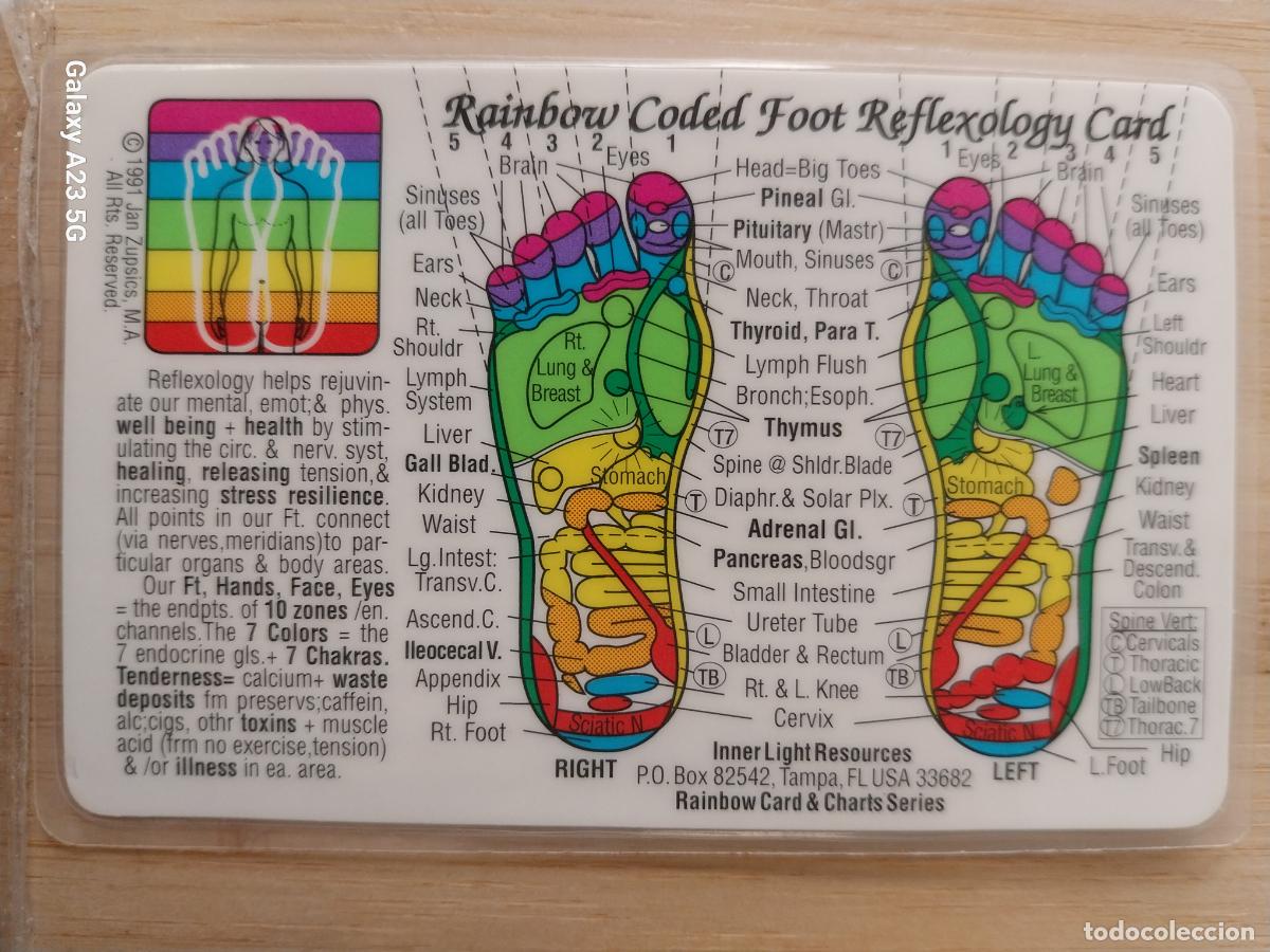 Outros artigos de papel: REFLEXOLOGY RAINBOW CARD TAMPA TARJETA PLASTIFICADA 9.3X6.3CMS ORIGINAL VINTAGE 1991