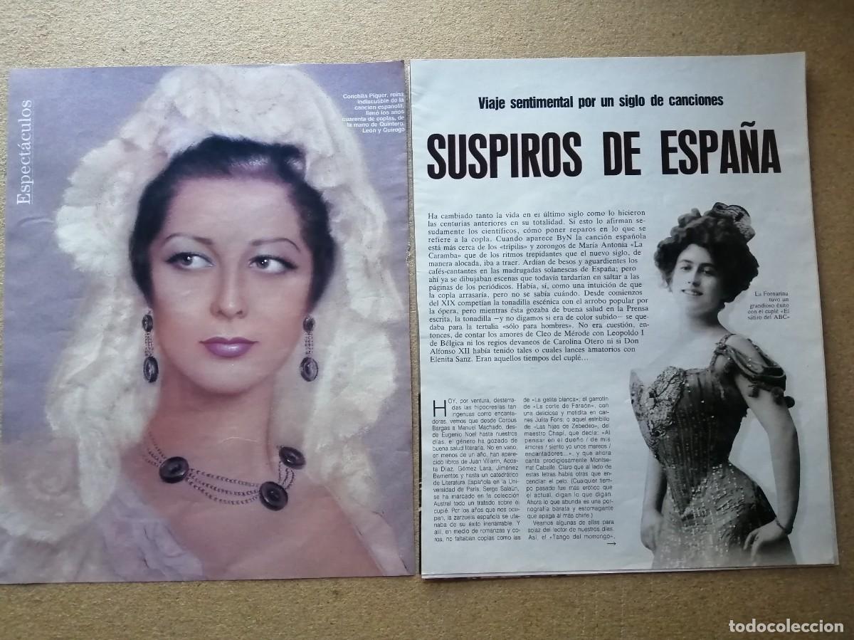 Otros art&iacute;culos de coleccionismo en papel: REPORTAJE. SUSPIROS DE ESPA&Ntilde;A. LA COPLA Y VARIAS DE SUS INTERPRETES