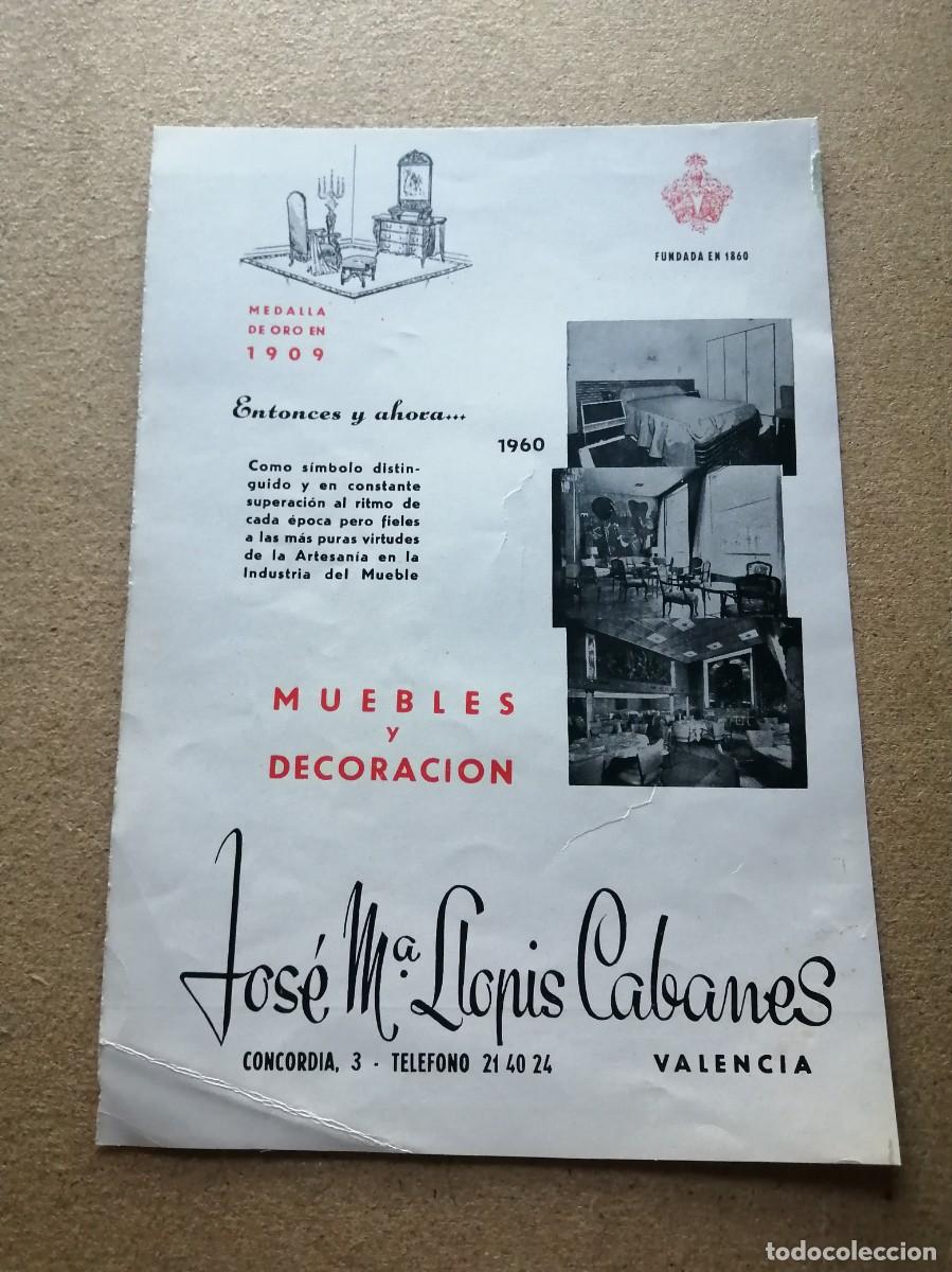Collectionnisme Papier divers: ANUNCIO. MUEBLES Y DECORACION JOSE MARIA LLOPIS CABANES (VALENCIA)