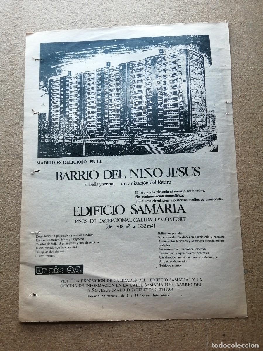 Otros art&iacute;culos de coleccionismo en papel: ANUNCIO. BARRIO DEL NI&Ntilde;O JESUS, EDIFICIO SAMARIA (MADRID) - Foto 1