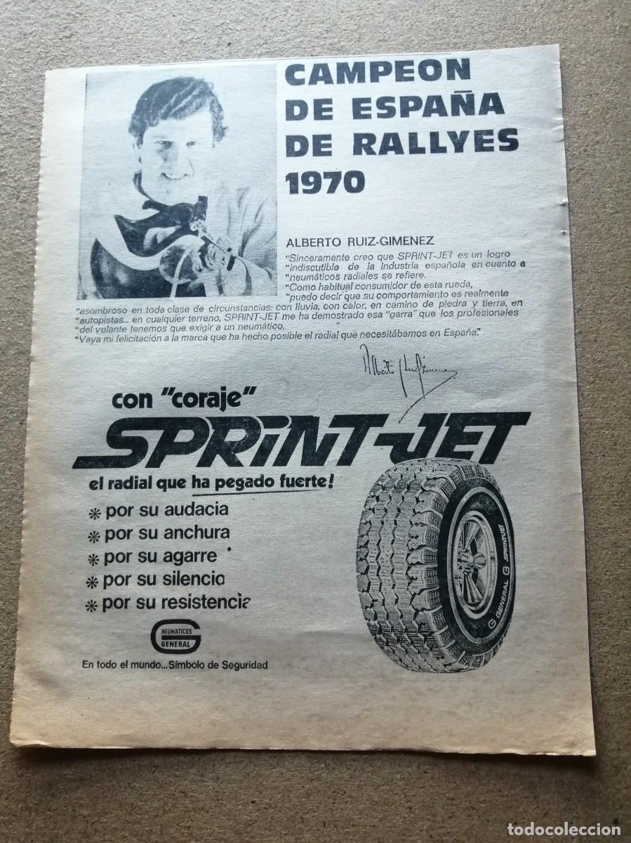 Otros art&iacute;culos de coleccionismo en papel: ANUNCIO. NEUMATICOS SPRINT JET - Foto 1