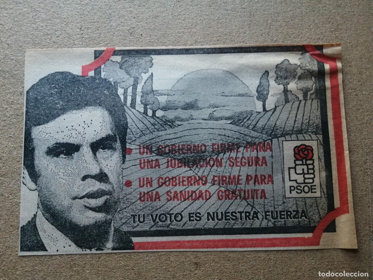 Otros art&iacute;culos de coleccionismo en papel: ANUNCIO PRENSA. VOTA PSOE, FELIPE GONZALEZ (1979)