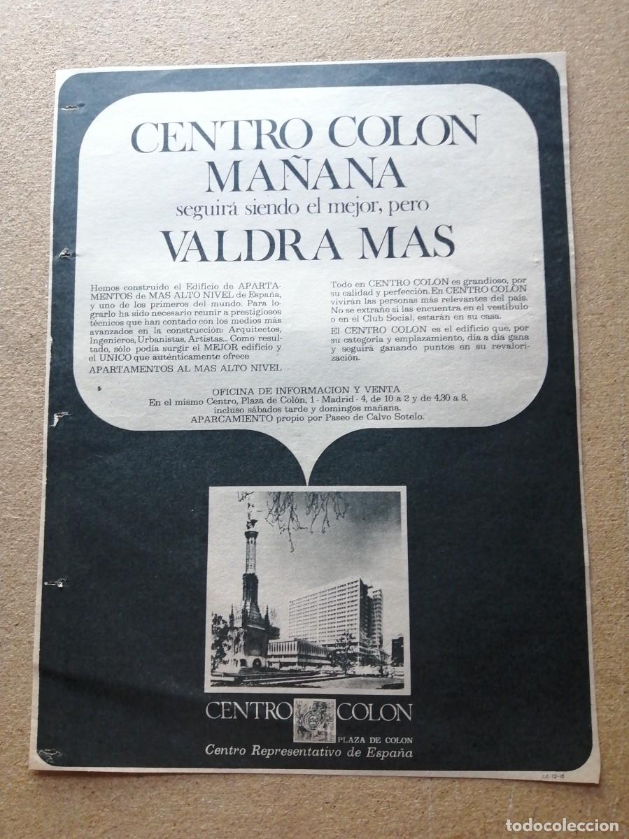 Otros art&iacute;culos de coleccionismo en papel: ANUNCIO. CENTRO COLON, CENTRO REPRESENTATIVO DE ESPA&Ntilde;A (MADRID)