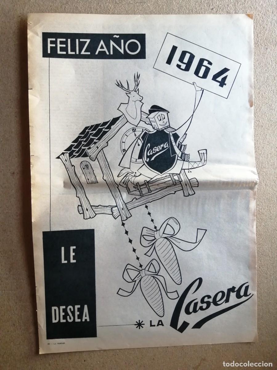Otros art&iacute;culos de coleccionismo en papel: ANUNCIO. GASEOSA LA CASERA LE DESEA FELIZ A&Ntilde;O 1964