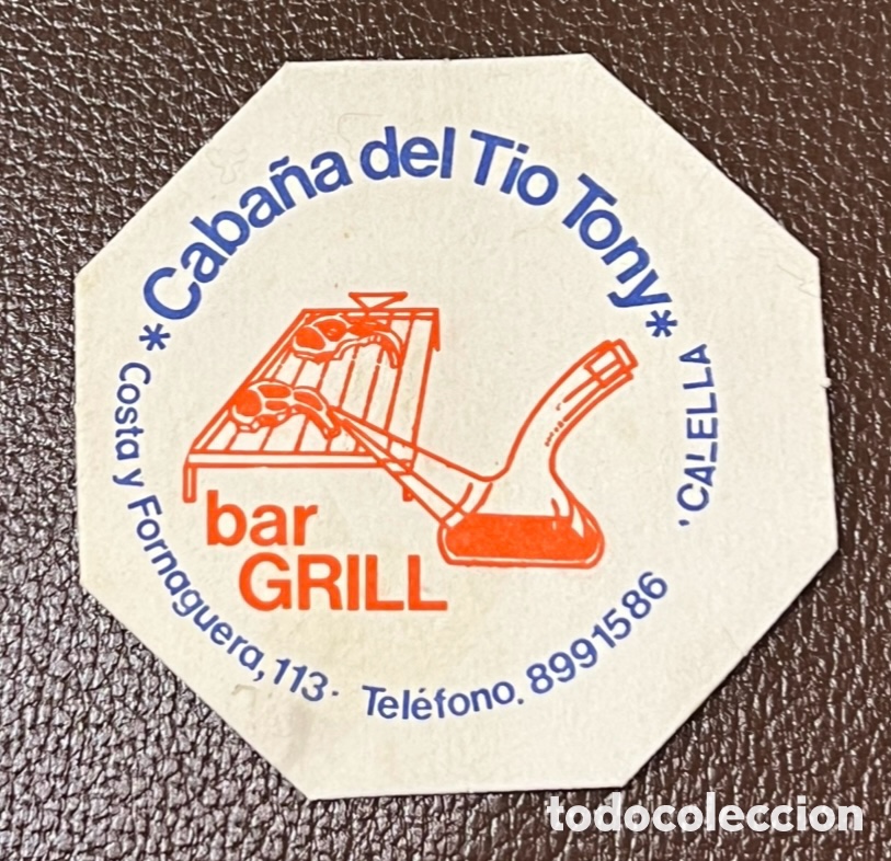 Otros art&iacute;culos de coleccionismo en papel: Posavasos. CABA&Ntilde;A del T&iacute;o Tony. Bar Grill. SAFARI. Bar Terraza. Calella. Barcelona. A&ntilde;os 70.